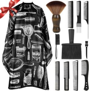 12PCS Barber Hair Cutting Kit – Combs, Cape & Brushes for Professionals